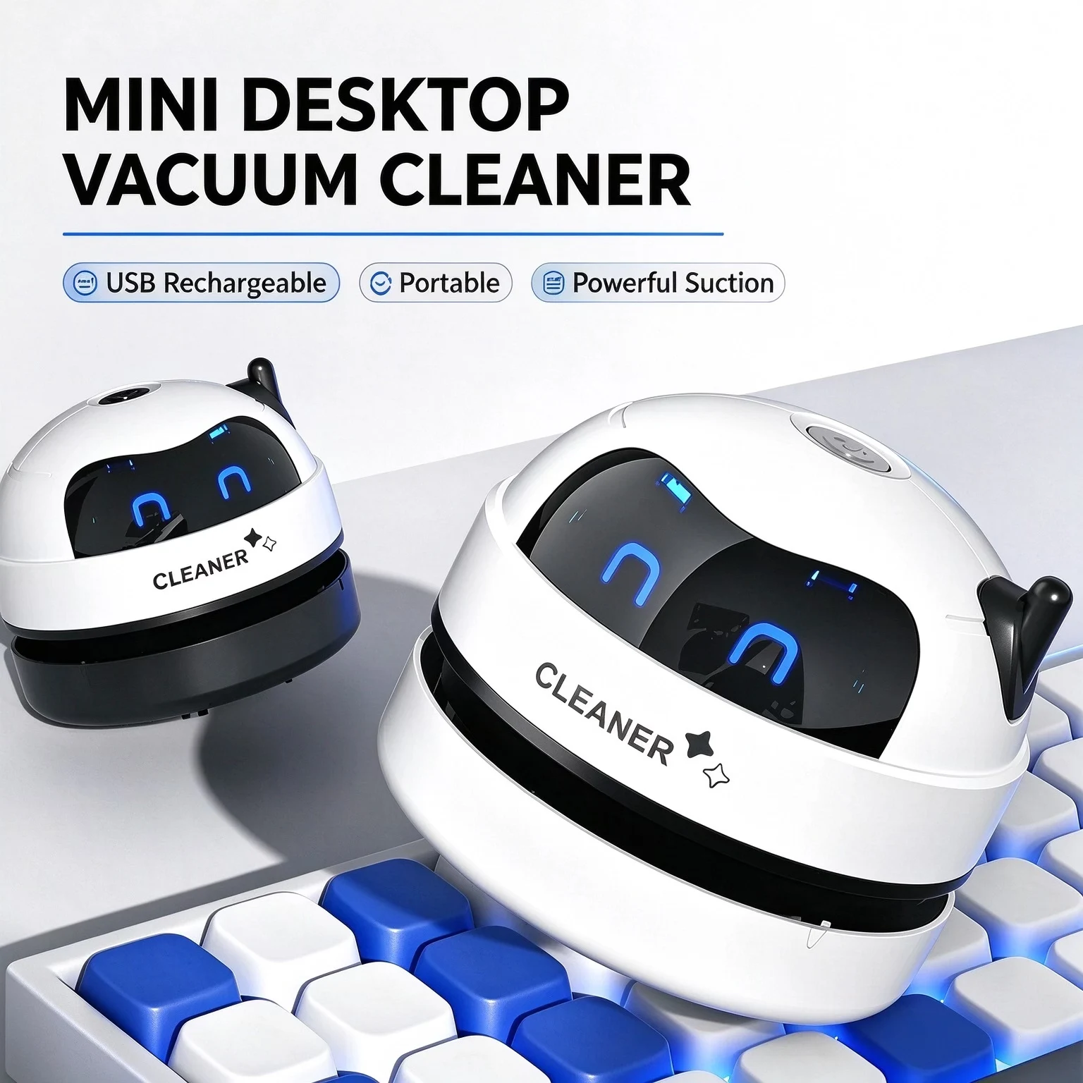 휴대용 미니 데스크탑 진공 청소기 360 °   나선형 - Mini Desktop Vacuum Cleaner For Eraser Dust 리뷰 및 가격
